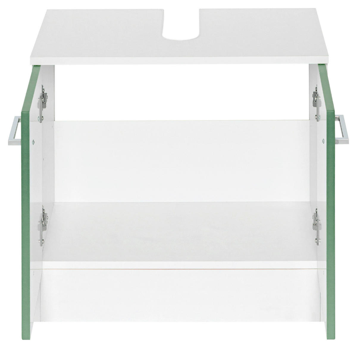 SKRINKA POD UMÝVADLO, zelená, biela, 60/56/35 cm - biela/zelená, Modern, kov/kompozitné drevo (60/56/35cm) - Held