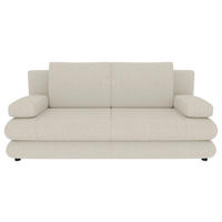 SCHLAFSOFA  mit Liegefunktion, Rücken echt Mikrofaser Creme  - Creme/Schwarz, KONVENTIONELL, Kunststoff/Textil (212/93/90cm) - Carryhome