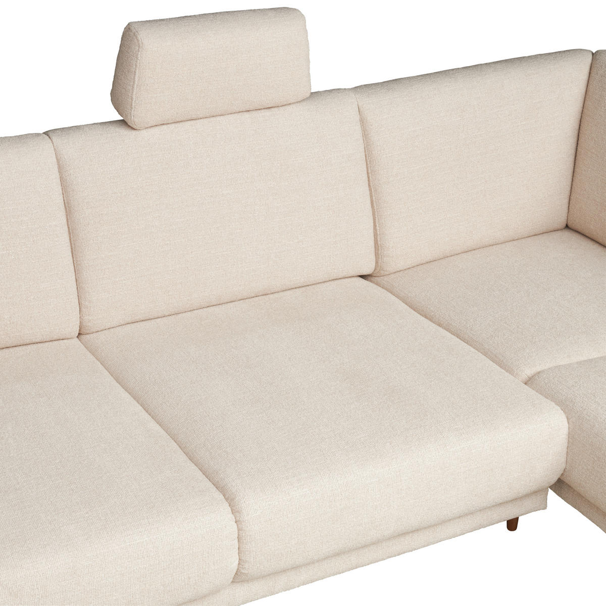 ECKSOFA  in Flachgewebe Beige  255/212 cm  - Eichefarben/Beige, KONVENTIONELL, Holz/Textil (255/212cm) - Valnatura