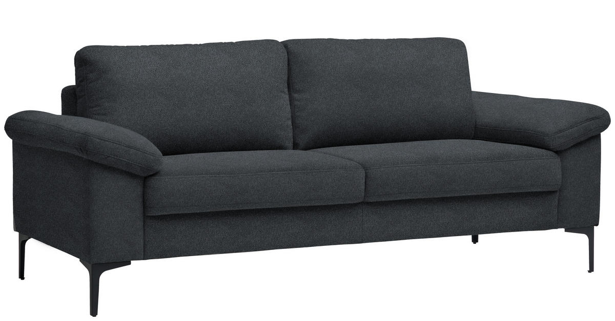 2,5-SITZER in Flachgewebe Anthrazit  - Anthrazit/Schwarz, Design, Textil/Metall (206/86/97cm) - Pure Home Lifestyle