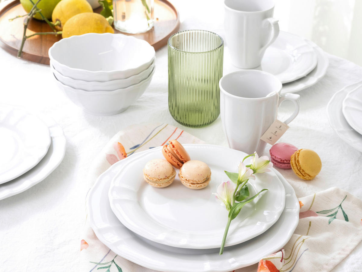 KOMBINOVANÝ SERVIS, 16-dielne, porcelán - biela, keramika (34,5/28/29cm) - Creatable