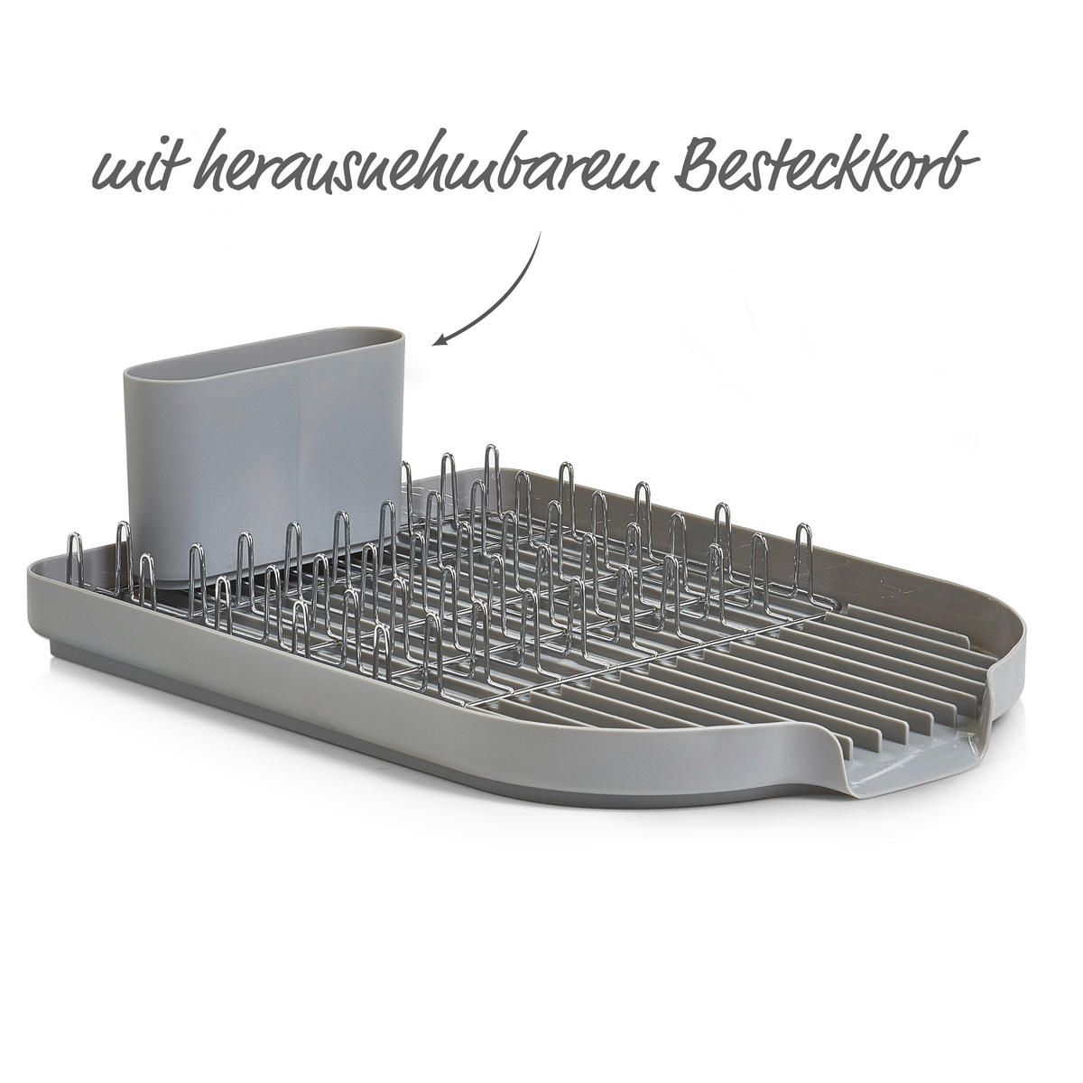 GESCHIRRABTROPFKORB   - Grau, Basics, Kunststoff/Metall (45/32/12,5cm) - Zeller Present