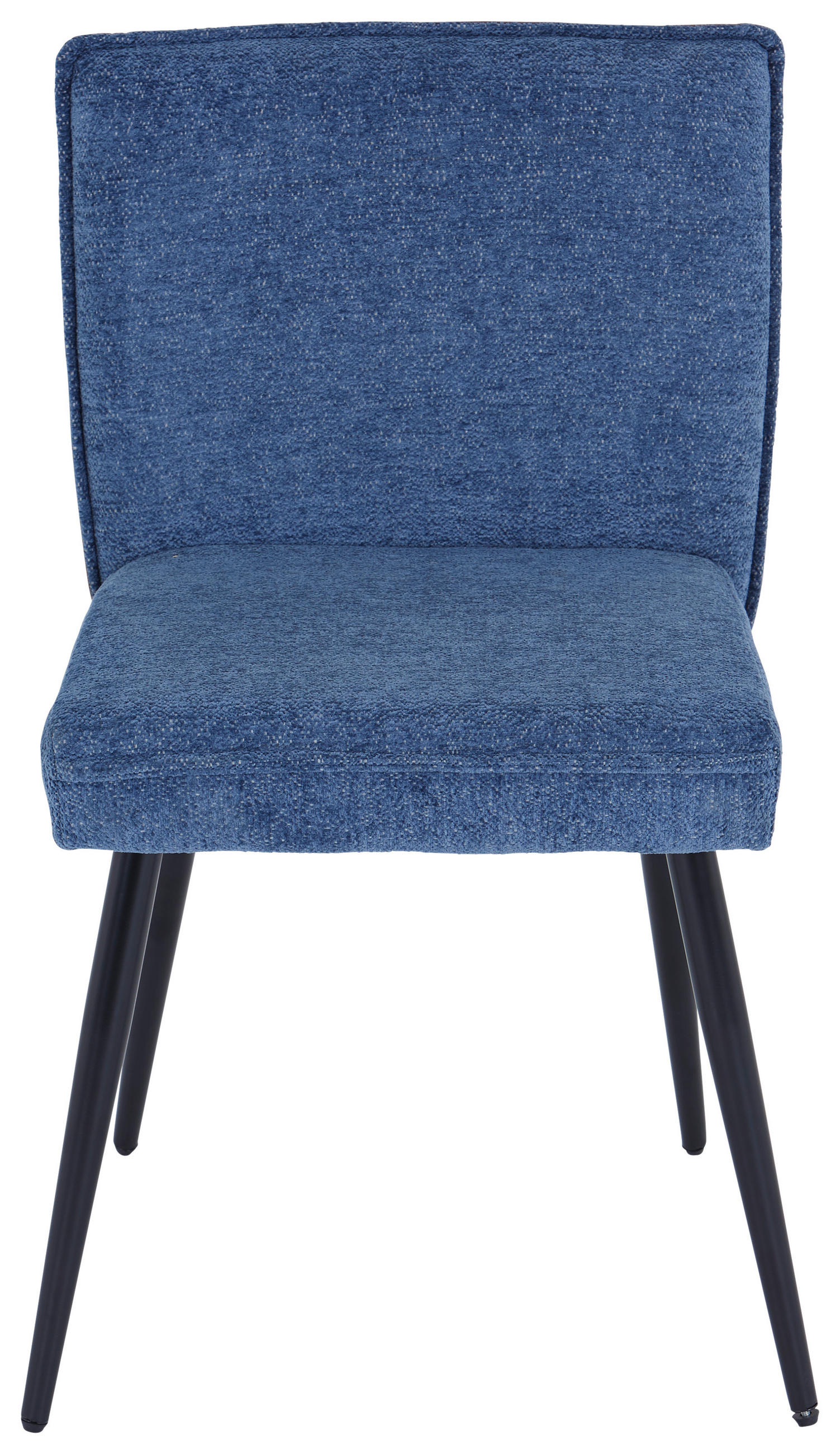 STUHL  in Eisen Webstoff, Leinenoptik Metall, Textil  - Blau/Schwarz, MODERN, Textil/Metall (57/84/48cm) - MID.YOU