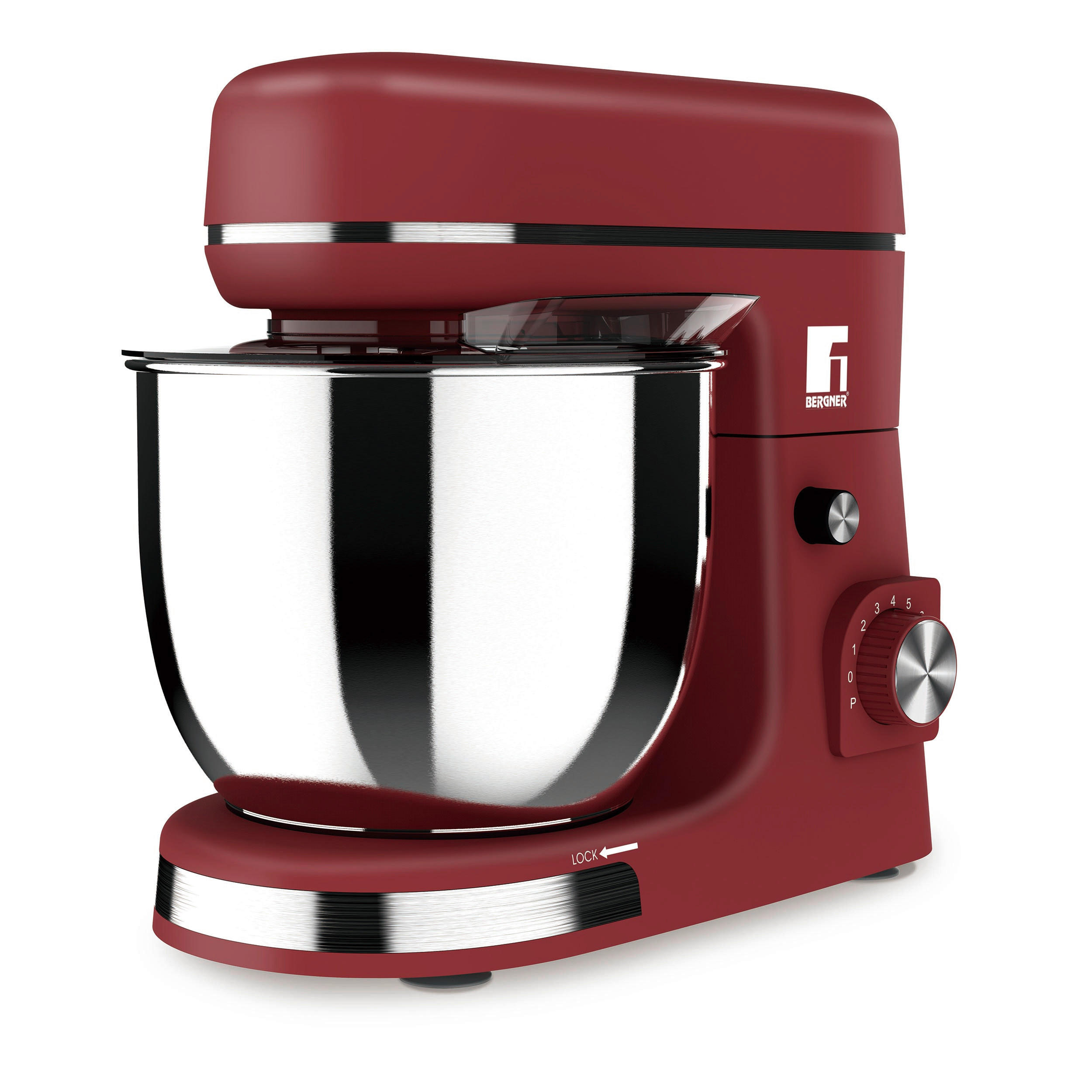 KÜCHENMASCHINE MAROON  - Silberfarben/Dunkelrot, Basics, Kunststoff/Metall (38,5/23/34,5cm) - BERGNER