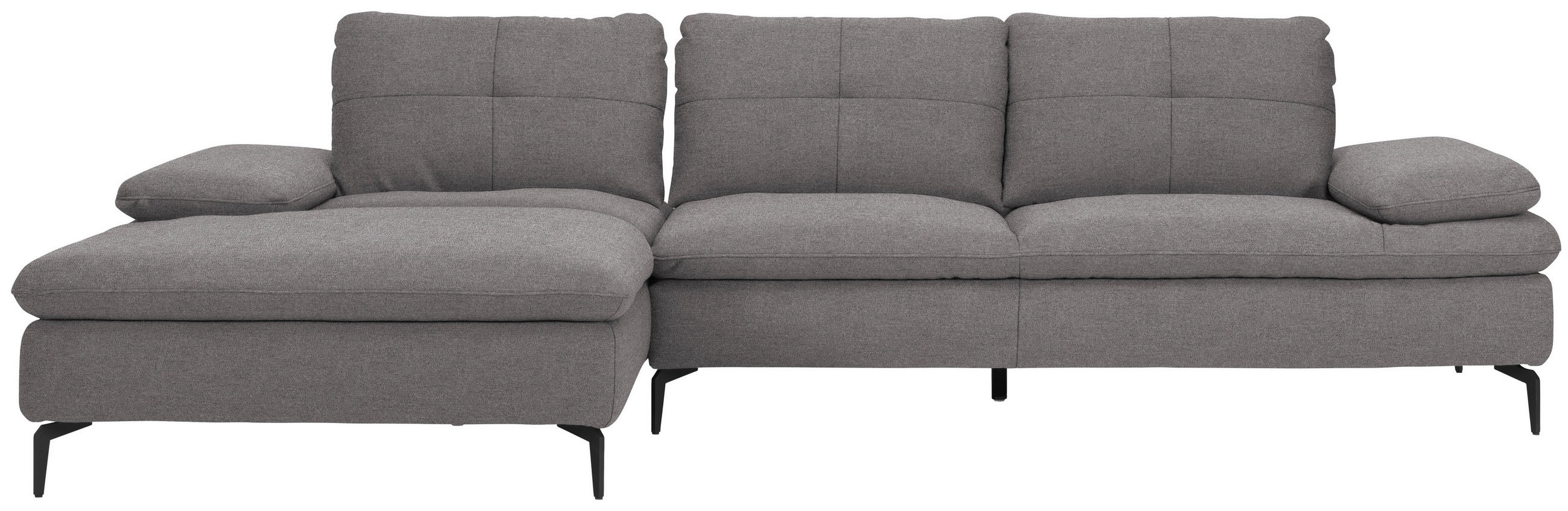 ECKSOFA in Webstoff Anthrazit  - Anthrazit/Schwarz, Design, Textil/Metall (179/301cm) - Chilliano