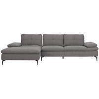 ECKSOFA in Webstoff Anthrazit  - Anthrazit/Schwarz, Design, Textil/Metall (179/301cm) - Chilliano