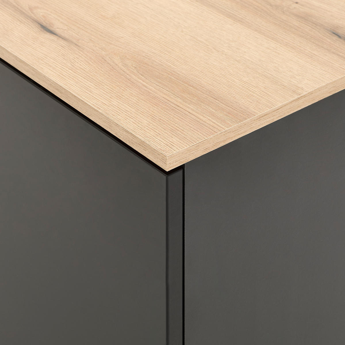 SIDEBOARD Swim 165/80/40 cm 4 Schublade(n)  - Eichefarben/Schwarz, Design, Holzwerkstoff (165/80/40cm) - MID.YOU