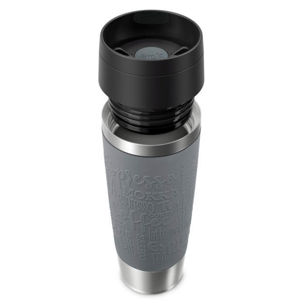 THERMOBECHER TRAVEL MUG 0,5 L  - Grau, Basics, Kunststoff/Metall (0,5l) - Emsa