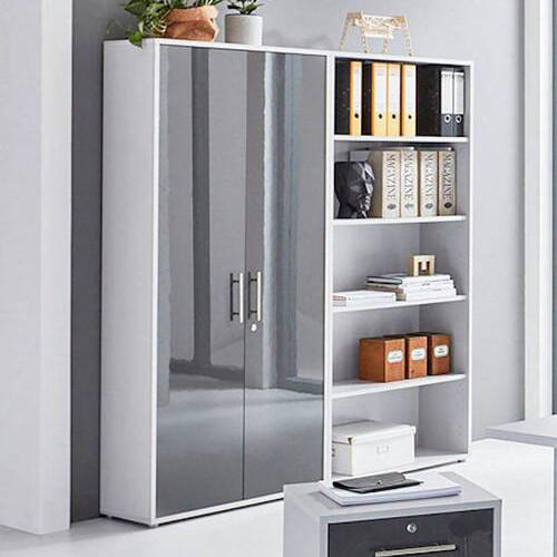 AKTENSCHRANK Weiß, Anthrazit Hochglanz  - Anthrazit Hochglanz/Weiß, MODERN, Holzwerkstoff (168,8/185,6/33cm) - MID.YOU