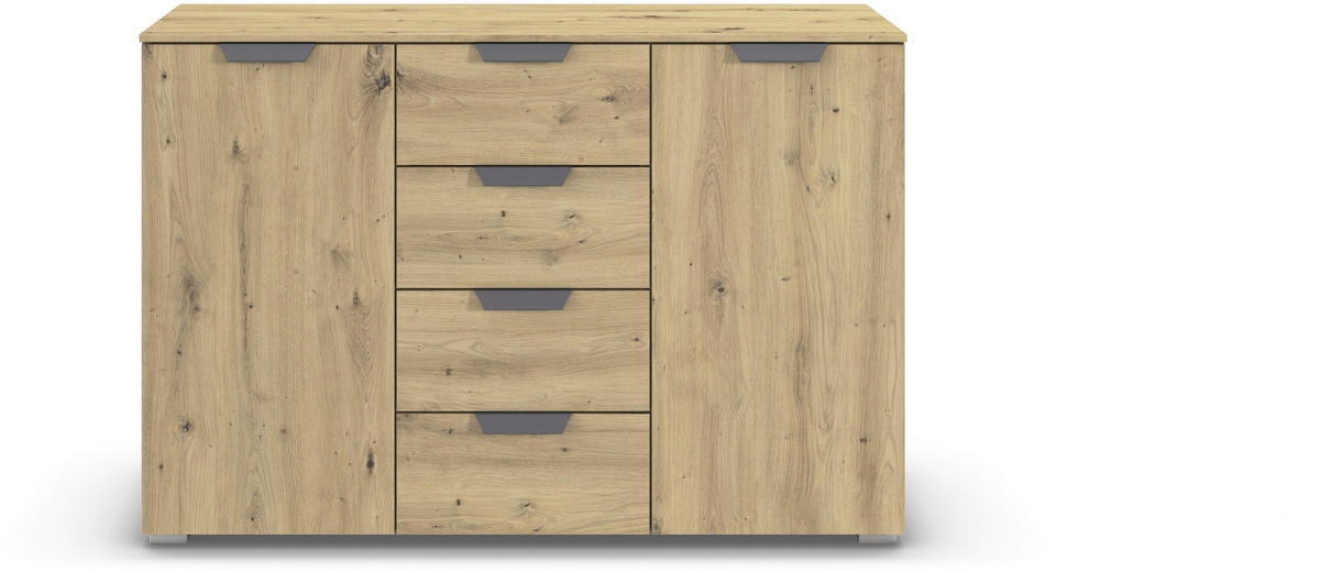 KOMMODE  in 120/81/42 cm  - Dunkelgrau/Eiche Artisan, Design, Holzwerkstoff/Metall (120/81/42cm) - Carryhome