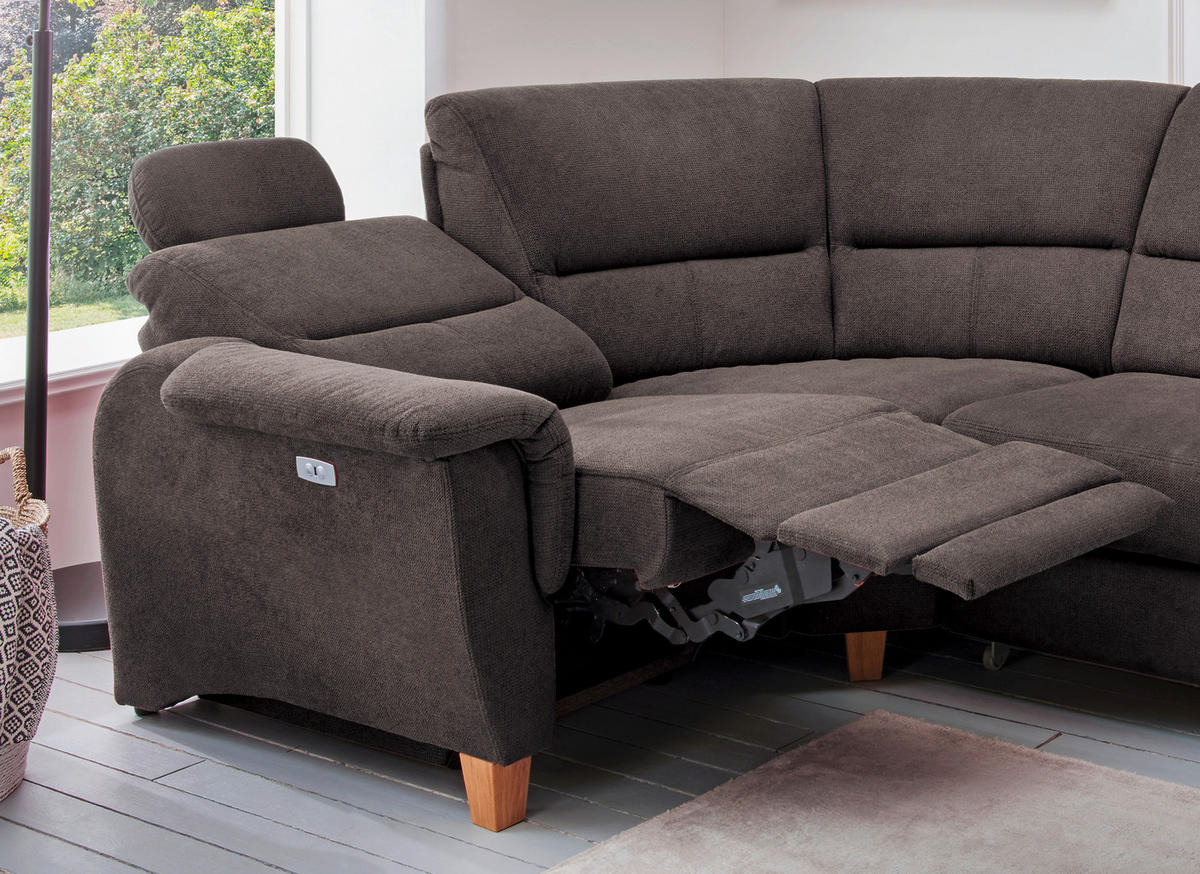 ECKSOFA  in Struktur Anthrazit  241/238 cm  - Wildeiche/Anthrazit, KONVENTIONELL, Holz/Textil (241/238cm) - Livetastic
