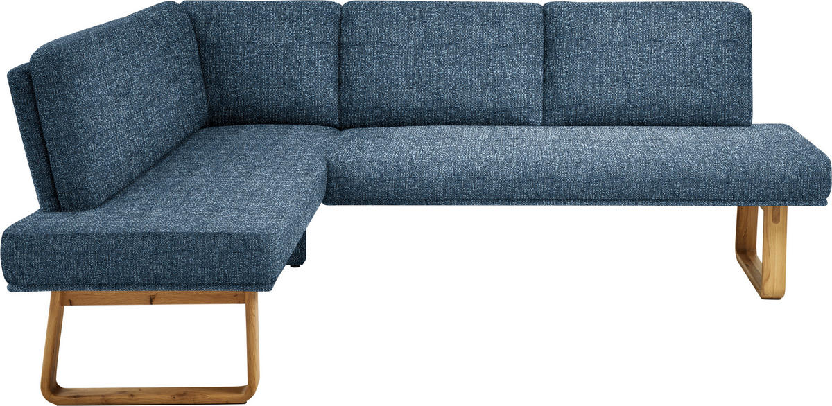 ECKBANK 174/280 cm  in Eichefarben, Dunkelblau  - Eichefarben/Dunkelblau, Design, Holz/Textil (174/280cm) - Dieter Knoll