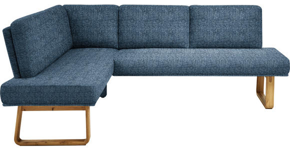 ECKBANK 174/280 cm  in Eichefarben, Dunkelblau  - Eichefarben/Dunkelblau, Design, Holz/Textil (174/280cm) - Dieter Knoll