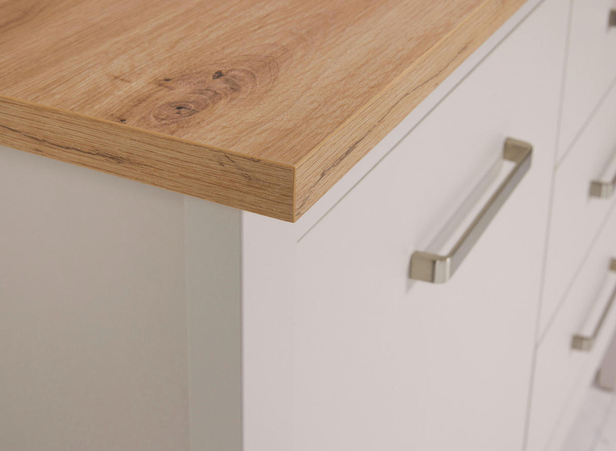 KÜCHENINSEL 124/91,5/75 cm  in Kaschmir, Eiche Artisan  - Kaschmir/Silberfarben, ROMANTIK / LANDHAUS, Holzwerkstoff/Metall (124/91,5/75cm) - home24