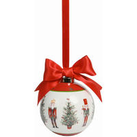 FÜGGŐDÍSZ - piros/fehér, Design, textil/kerámia (8/10cm) - X-Mas
