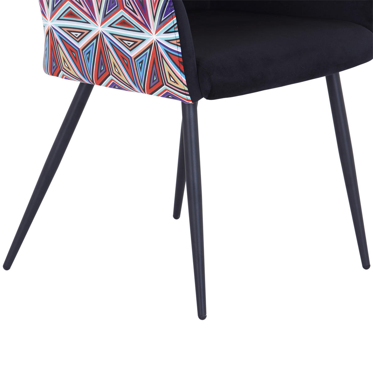 ARMLEHNSTUHL  in Eisen Samt  - Multicolor/Schwarz, MODERN, Textil/Metall (60/84/62cm) - MID.YOU