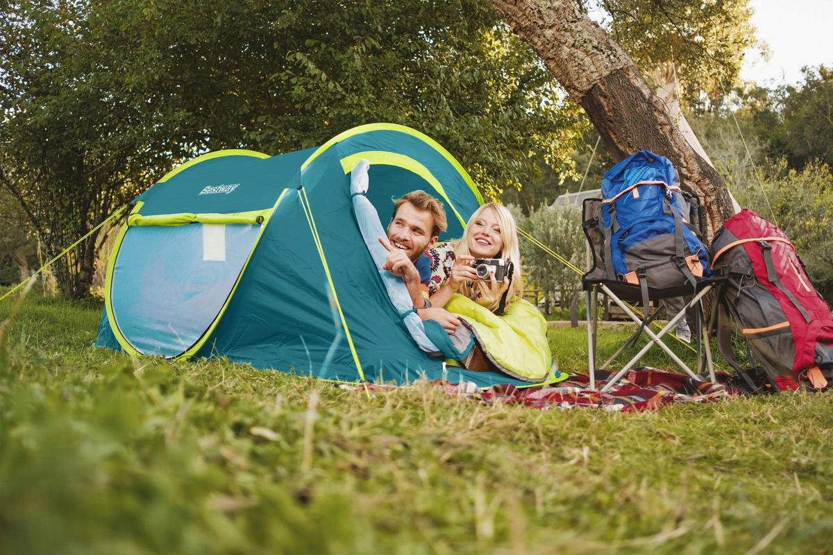 ZELT - Dunkelgrün, KONVENTIONELL, Glas/Kunststoff (235/145/100cm) - Bestway