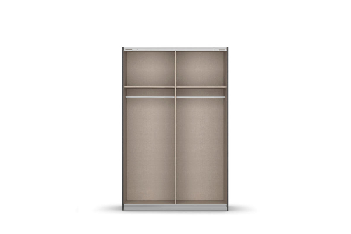 SCHWEBETÜRENSCHRANK in Weiss  - Weiss/Alufarben, Modern, Holzwerkstoff/Metall (136/197/61cm) - Rauch Möbel