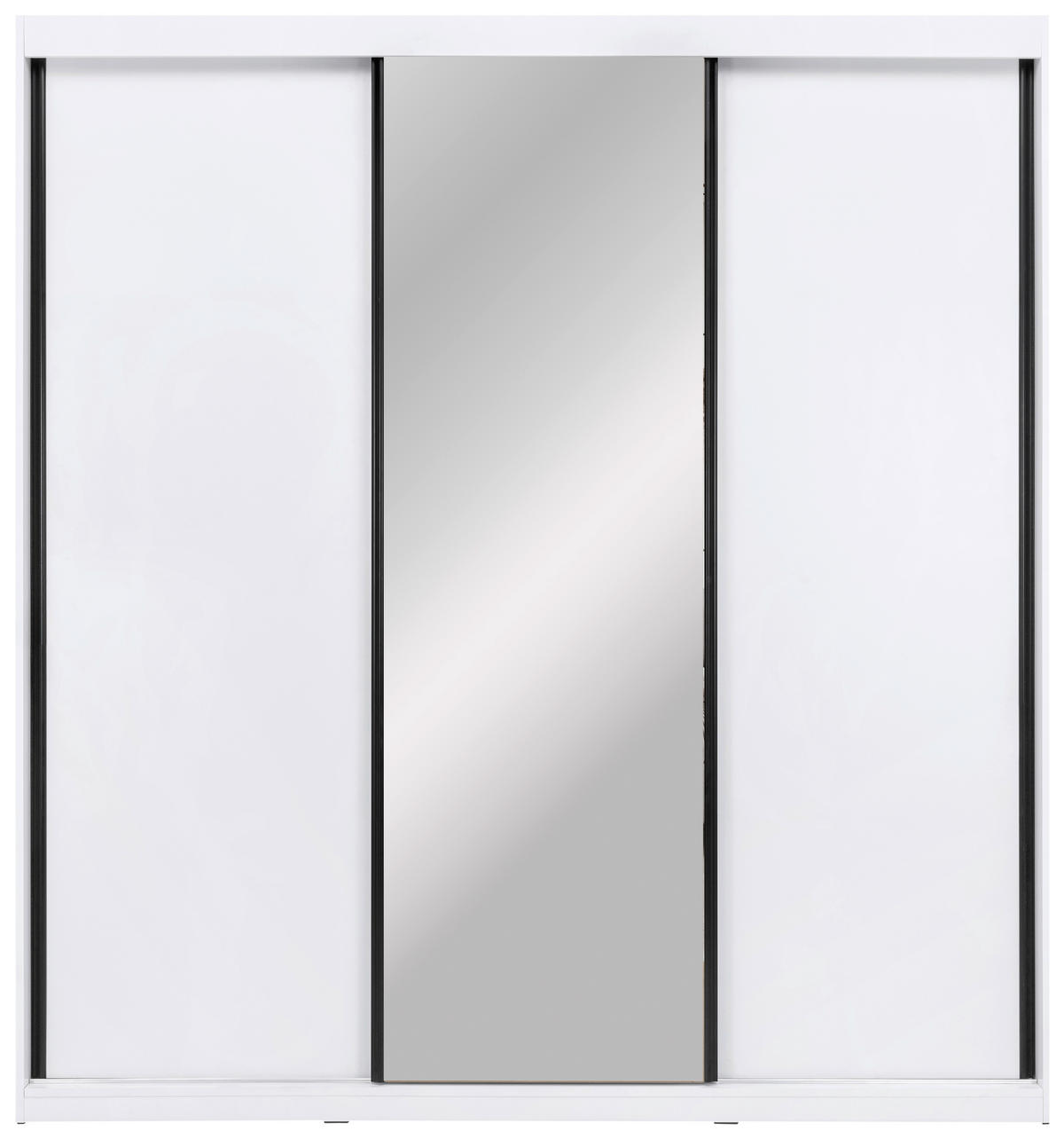 SCHIEBETÜRENSCHRANK 200/215/59,5 cm 3-türig  - Schwarz/Weiß, MODERN, Holzwerkstoff/Metall (200/215/59,5cm) - MID.YOU