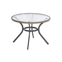 GARTENTISCH Metall, Kunststoff, Glas Graphitfarben, Naturfarben rechteckig  - Graphitfarben/Naturfarben, ROMANTIK / LANDHAUS, Glas/Kunststoff (104/74cm) - Gardenson