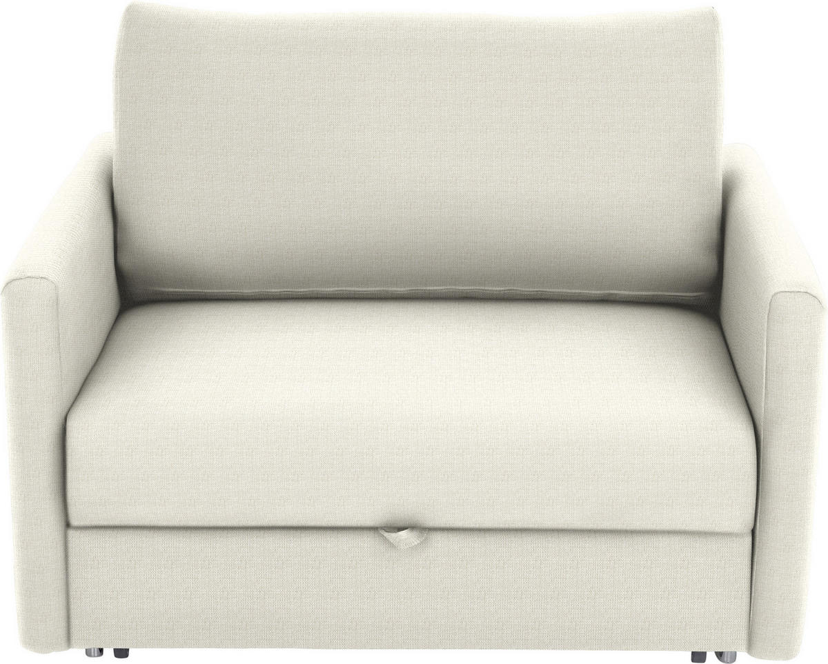 SCHLAFSESSEL Flachgewebe Naturfarben    - Chromfarben/Naturfarben, Design, Textil/Metall (116/77-88/110-120cm) - Bali