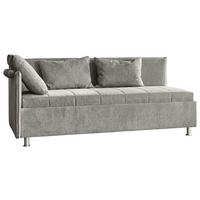 POLSTERLIEGE Flachgewebe Graubraun  - Graubraun/Alufarben, KONVENTIONELL, Holz/Holzwerkstoff (120/200cm) - Beldomo - Sleep