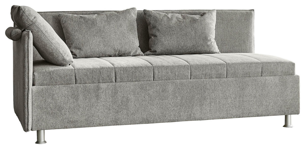 POLSTERLIEGE Flachgewebe Graubraun  - Graubraun/Alufarben, KONVENTIONELL, Holz/Holzwerkstoff (120/200cm) - Beldomo - Sleep