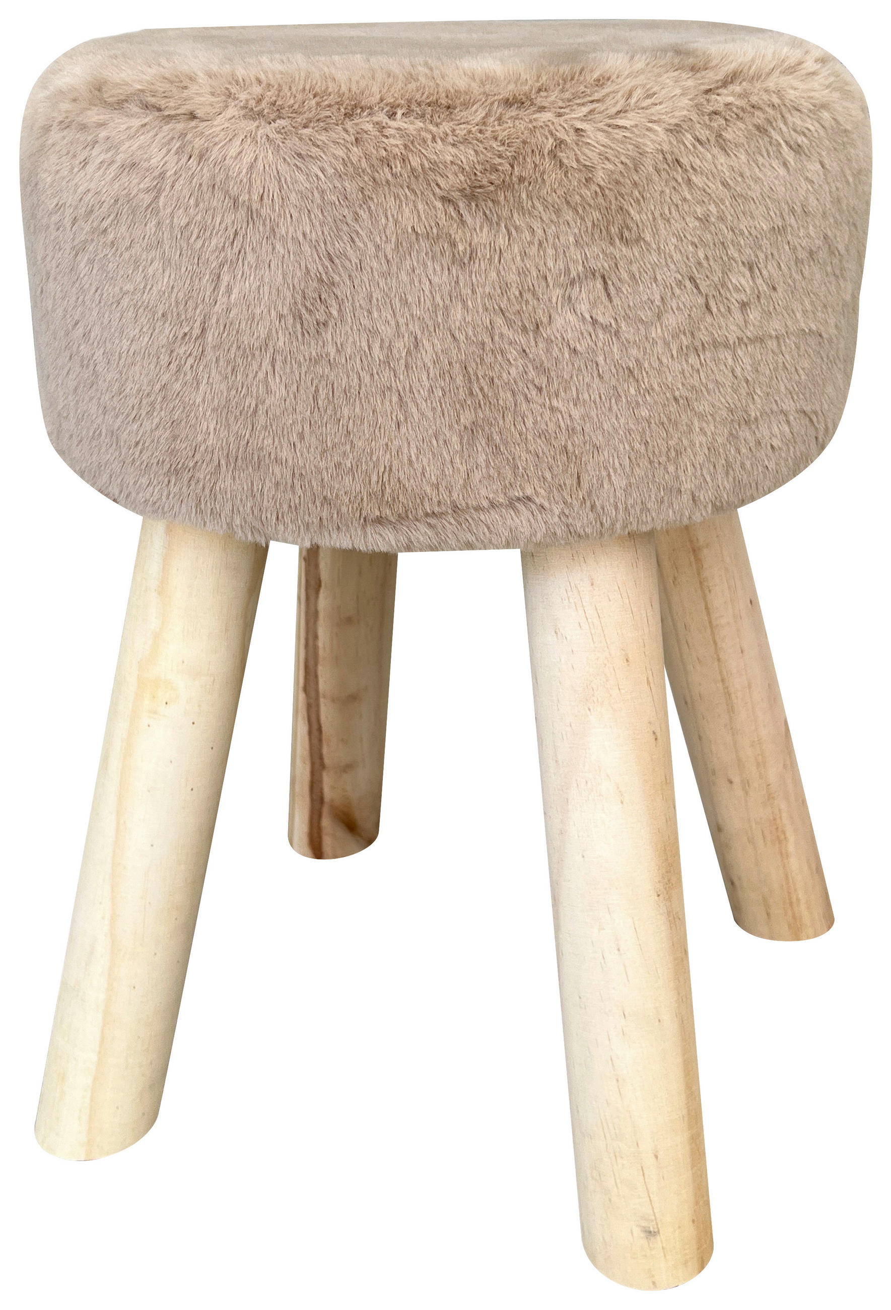 TABURETKA, drevo, textil, kompozitné drevo, 28/38 cm - prírodná farba/béžová, Basics, drevo/kompozitné drevo (28/38cm) - Ambia Home
