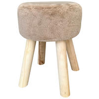 TABURETKA, drevo, textil, kompozitné drevo, 28/38 cm - prírodná farba/béžová, Basics, drevo/kompozitné drevo (28/38cm) - Ambia Home