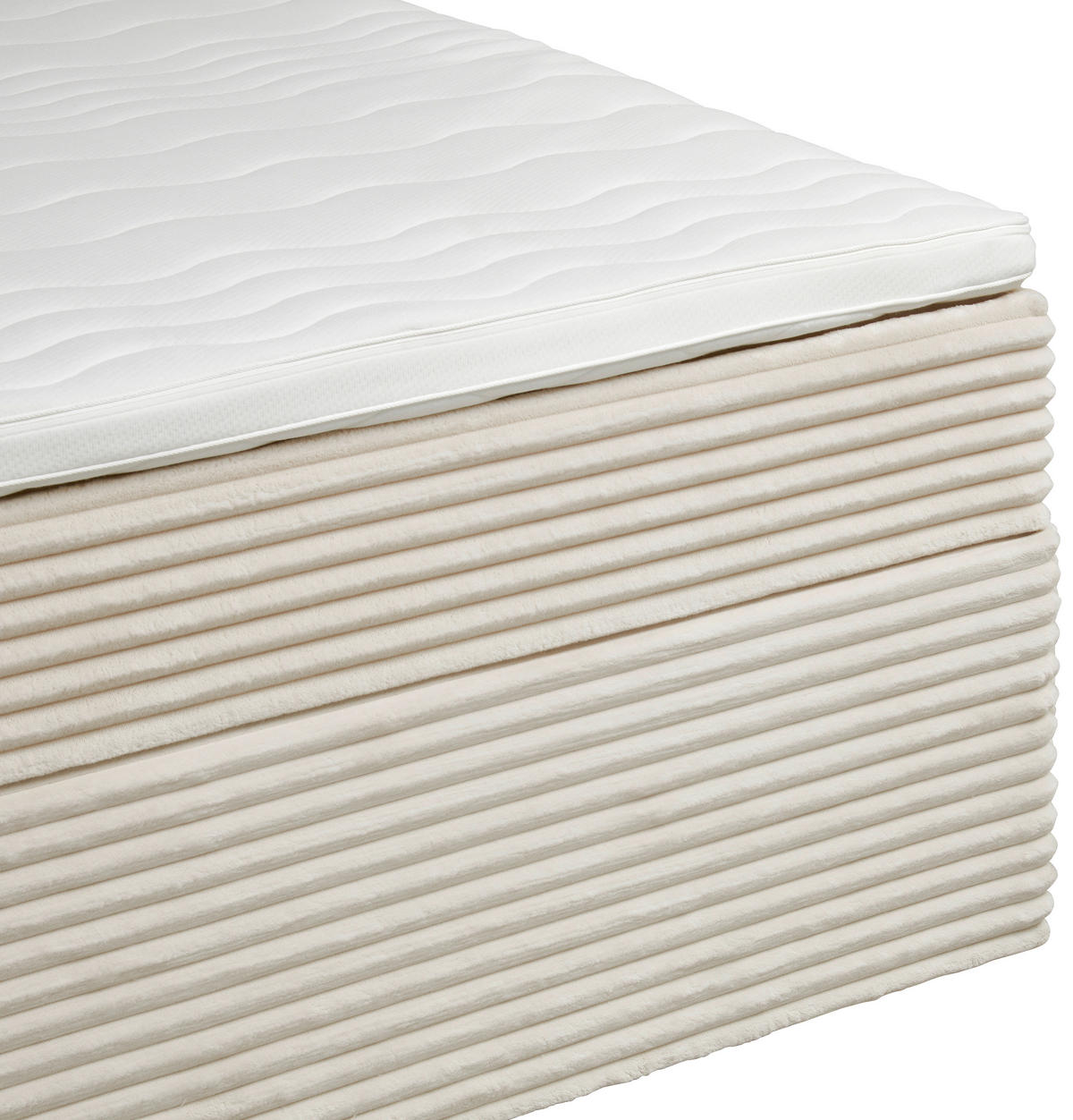 POSTELJA Z VZMETNICO 140 cm   x 200 cm  , tekstil krem barve  - črna/krem barve, Basics, umetna masa/tekstil (140/200cm) - Livetastic