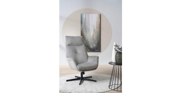 RELAXSESSELSET in Metall, Textil Grau, Schwarz  - Schwarz/Grau, Design, Textil/Metall (74/108/84cm) - Hom`in