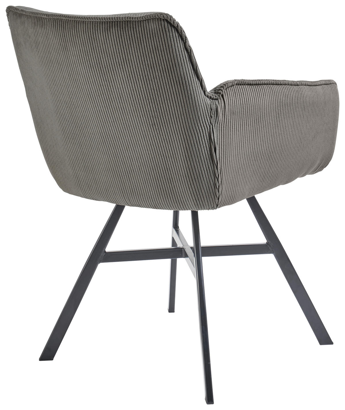 ARMLEHNSTUHL  in Cord  - Schwarz/Grau, Design, Textil/Metall (60/84/65cm) - SetOne by Musterring