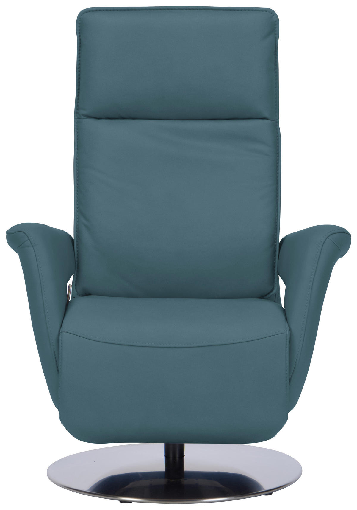 RELAXSESSEL in Leder Blau  - Blau/Edelstahlfarben, Design, Leder/Metall (83/112/87-174cm) - Valdera