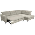 ECKSOFA in Webstoff Ecru  297/216 cm  - Ecru/Schwarz, Design, Holz/Textil (297/216cm) - Xora