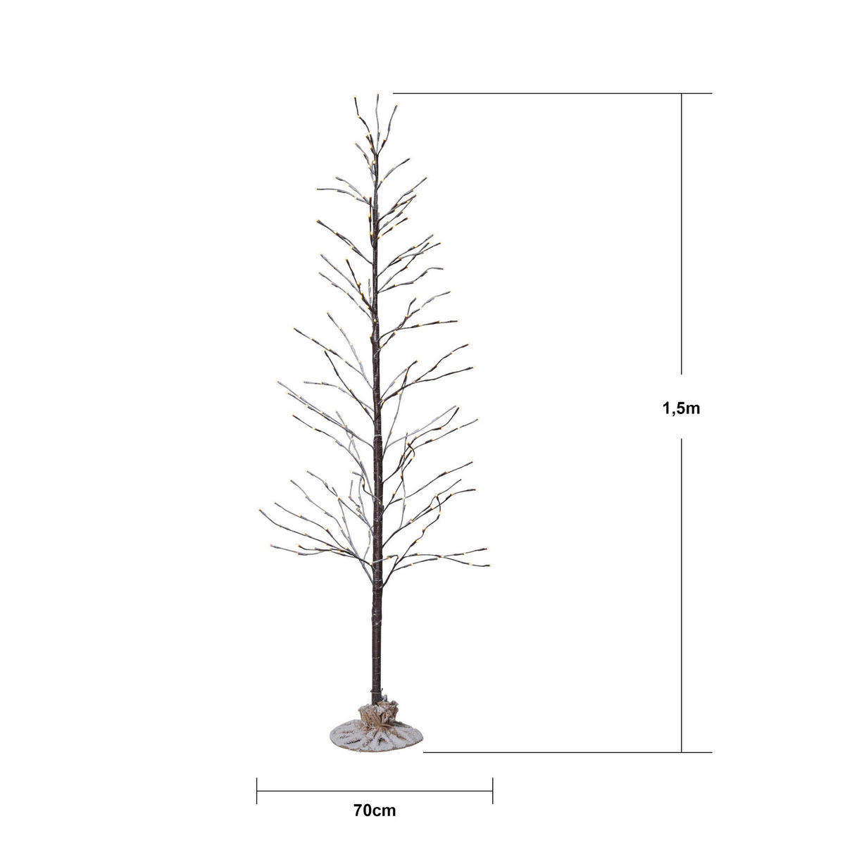 DEKOBAUM - Braun/Weiß, Basics, Kunststoff/Metall (70/120cm) - Eglo