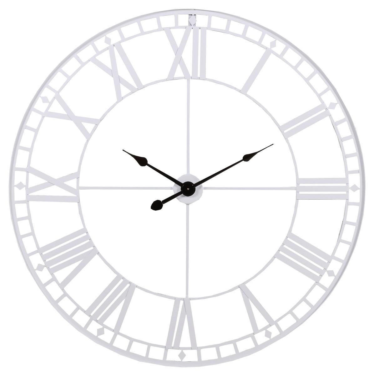 WANDUHR  Weiß  - Weiß, Basics, Metall (120/120/4cm) - Carryhome