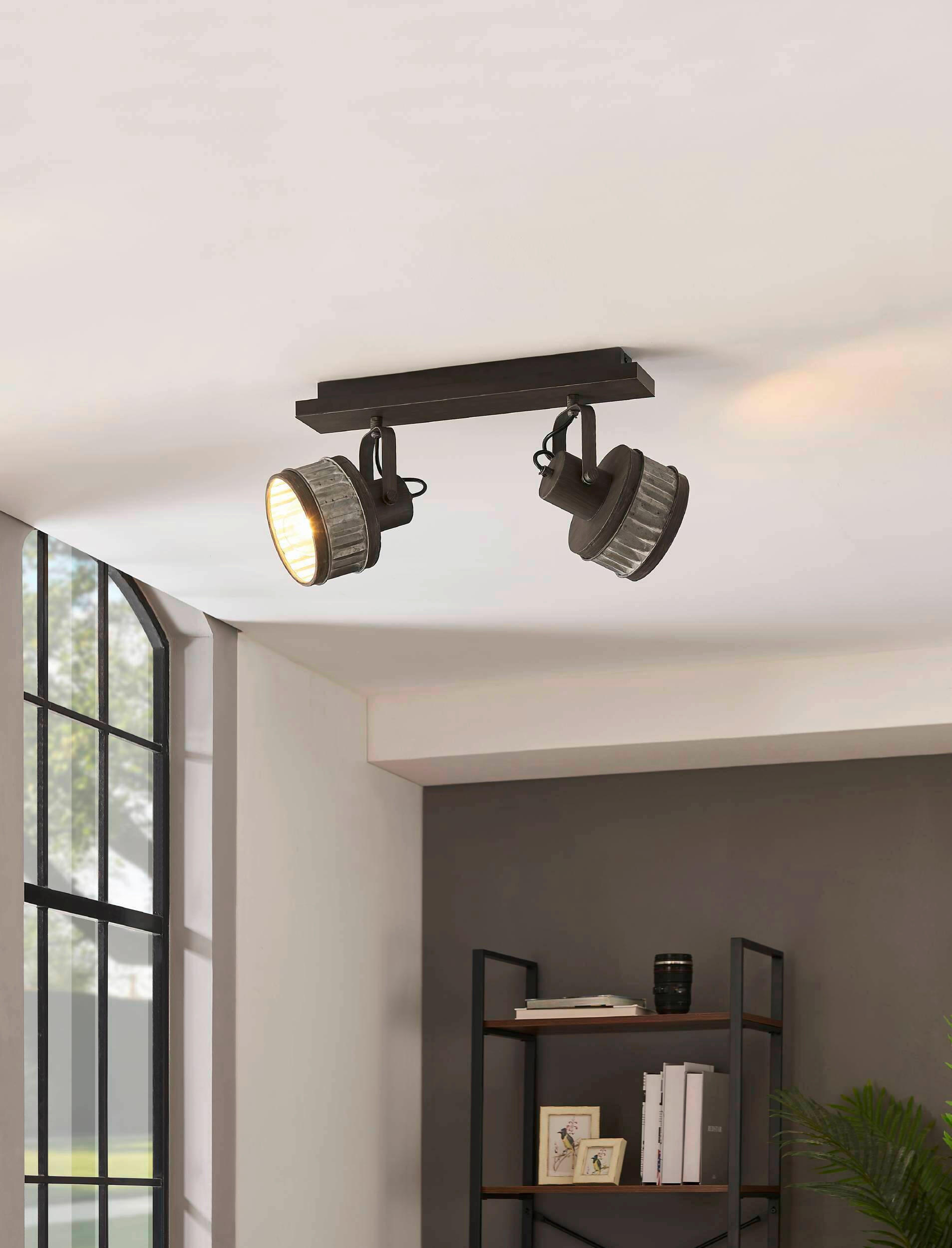 TAKLAMPA Turrock 47,5/16/30 cm  - grå/svart, Design, metall (47,5/16/30cm) - Eglo