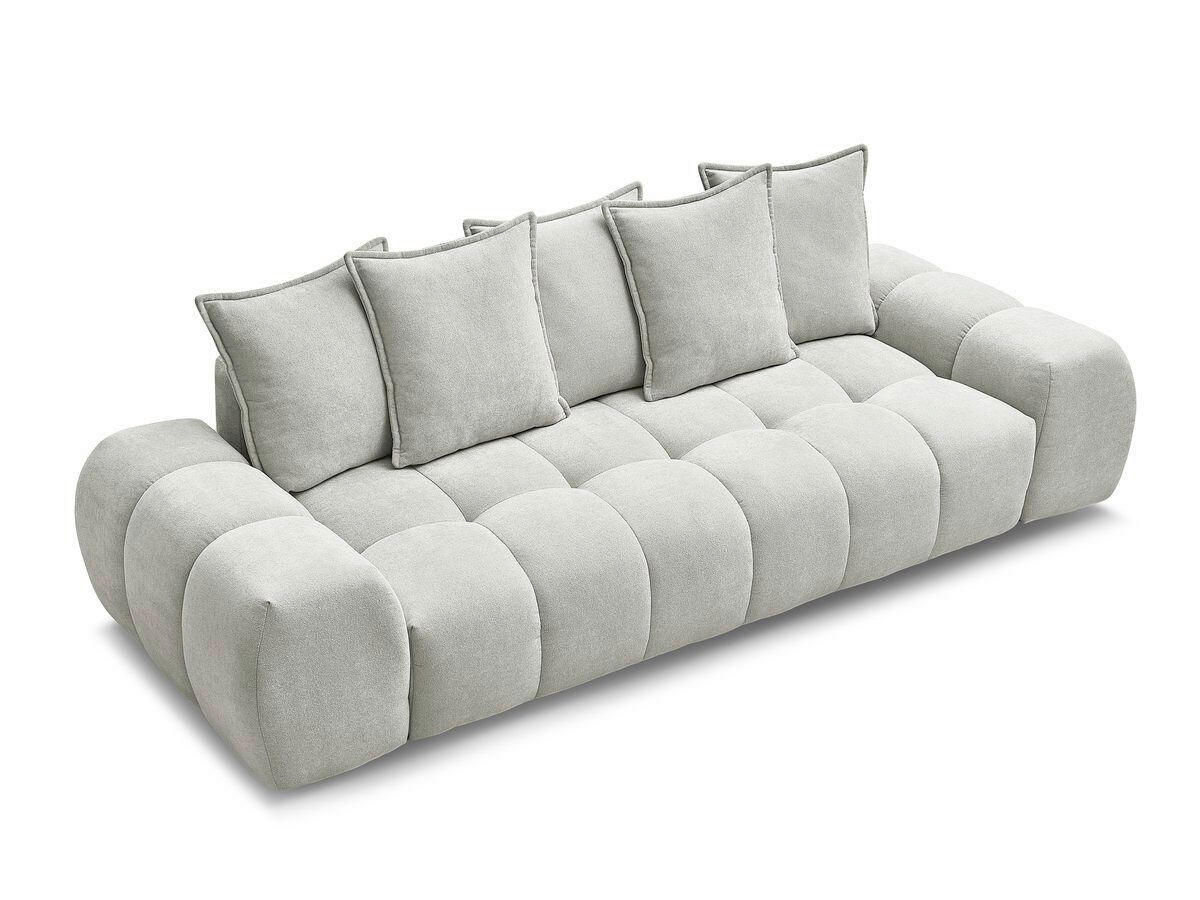 3-SITZER-SOFA EVEREST Struktur Hellgrau  - Hellgrau/Schwarz, MODERN, Kunststoff/Textil (278/90/115cm)