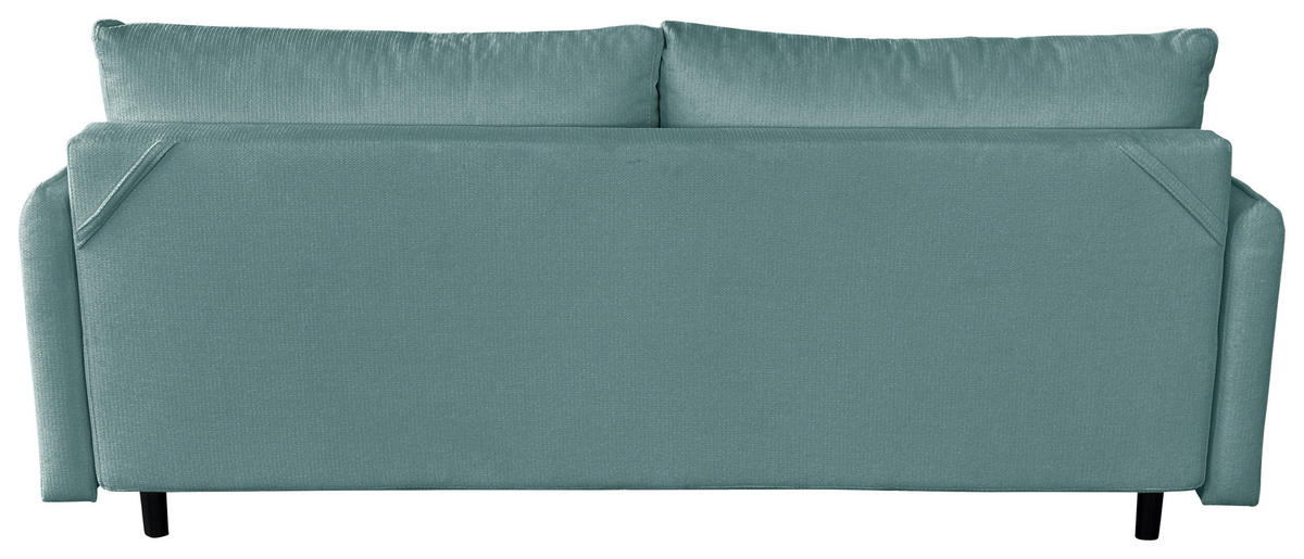 SCHLAFSOFA  mit Liegefunktion Webstoff Türkis  - Türkis/Schwarz, Design, Holz/Kunststoff (216/96/102cm) - MID.YOU