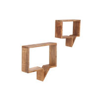 WANDREGALSET 50/46/13 cm  - Naturfarben, Design, Holz (50/46/13cm) - MID.YOU