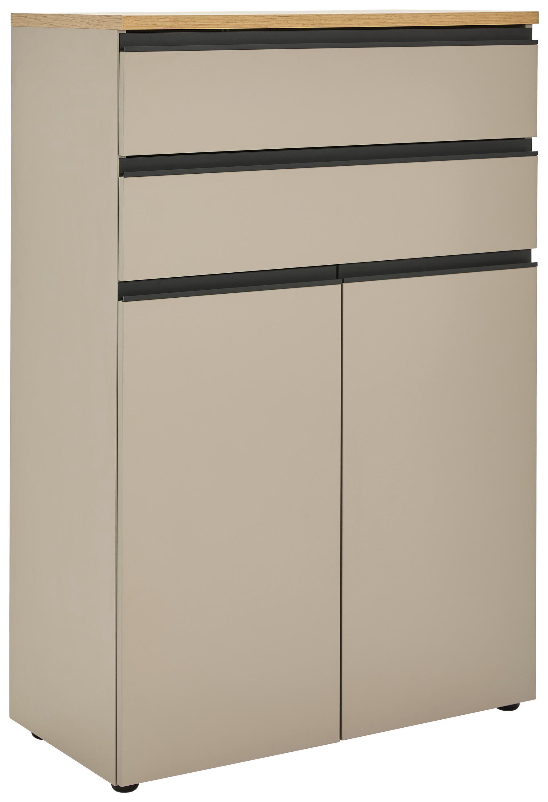 Novel Aktenschrank Grau, Eiche 80x120x40 cm