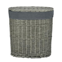 WÄSCHEKORB - Grau, Basics, Holz/Textil (44/30/48cm) - Ambia Home