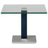 BEISTELLTISCH in Metall, Glas 60/60/46-65 cm - Blau/Edelstahlfarben, Design, Glas/Kunststoff (60/60/46-65cm) BEISTELLTISCH in Metall, Glas 60/60/46-65 cm - Blau/Edelstahlfarben, Design, Glas/Kunststoff (60/60/46-65cm)