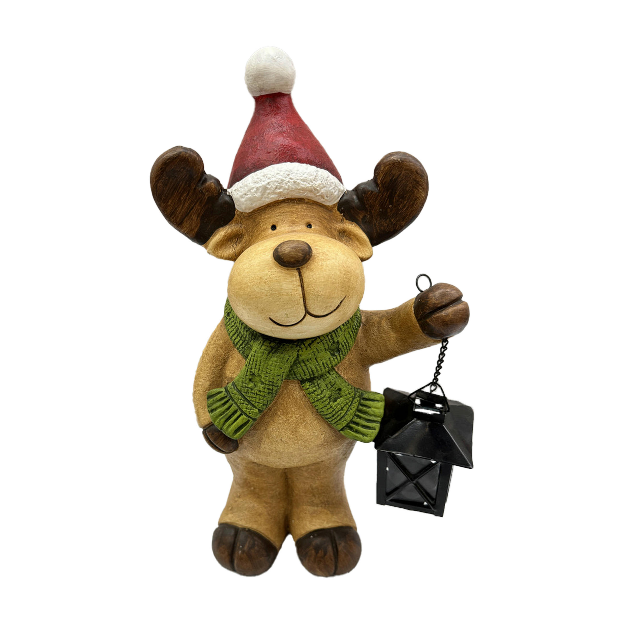 DÍSZ SZARVAS - piros/fehér, Lifestyle, műanyag/fém (21/39,5/17,5cm) - X-Mas