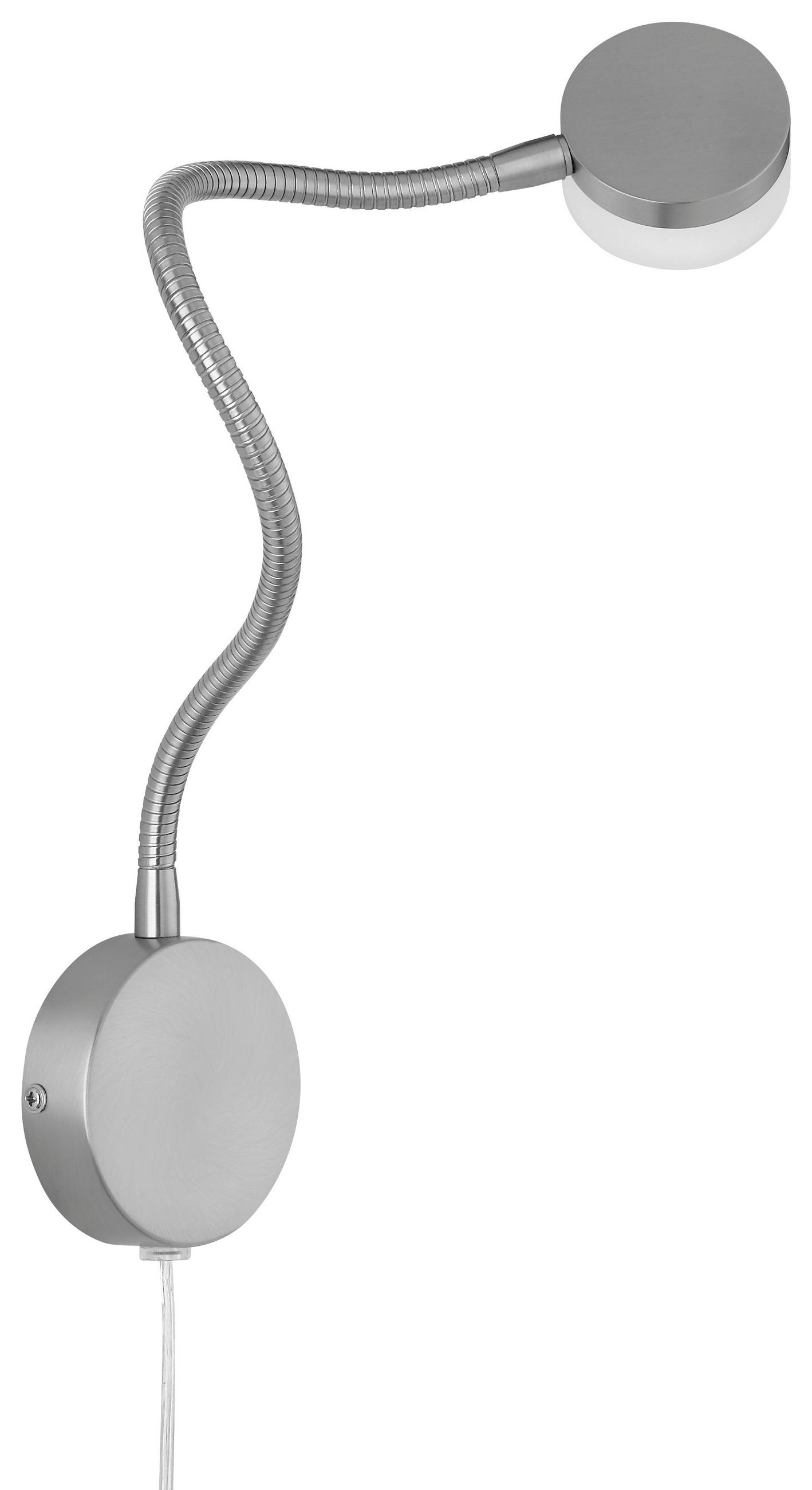 LED LESELEUCHTE LUG - Nickelfarben, Design, Kunststoff/Metall (51cm) - Fischer & Honsel