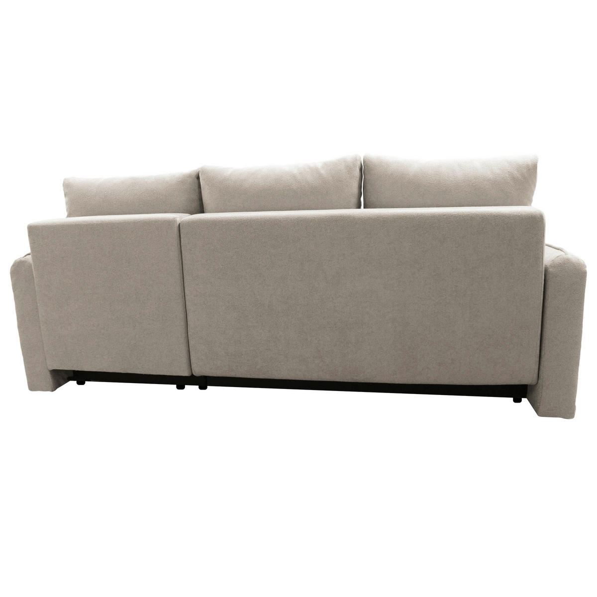 ECKSOFA in Struktur, Bouclé Taupe  - Taupe/Schwarz, Design, Kunststoff/Textil (209/143cm) - MID.YOU