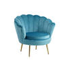 SESSEL in Samt Blau  - Blau/Goldfarben, MODERN, Textil/Metall (76/78/76cm) - Livetastic