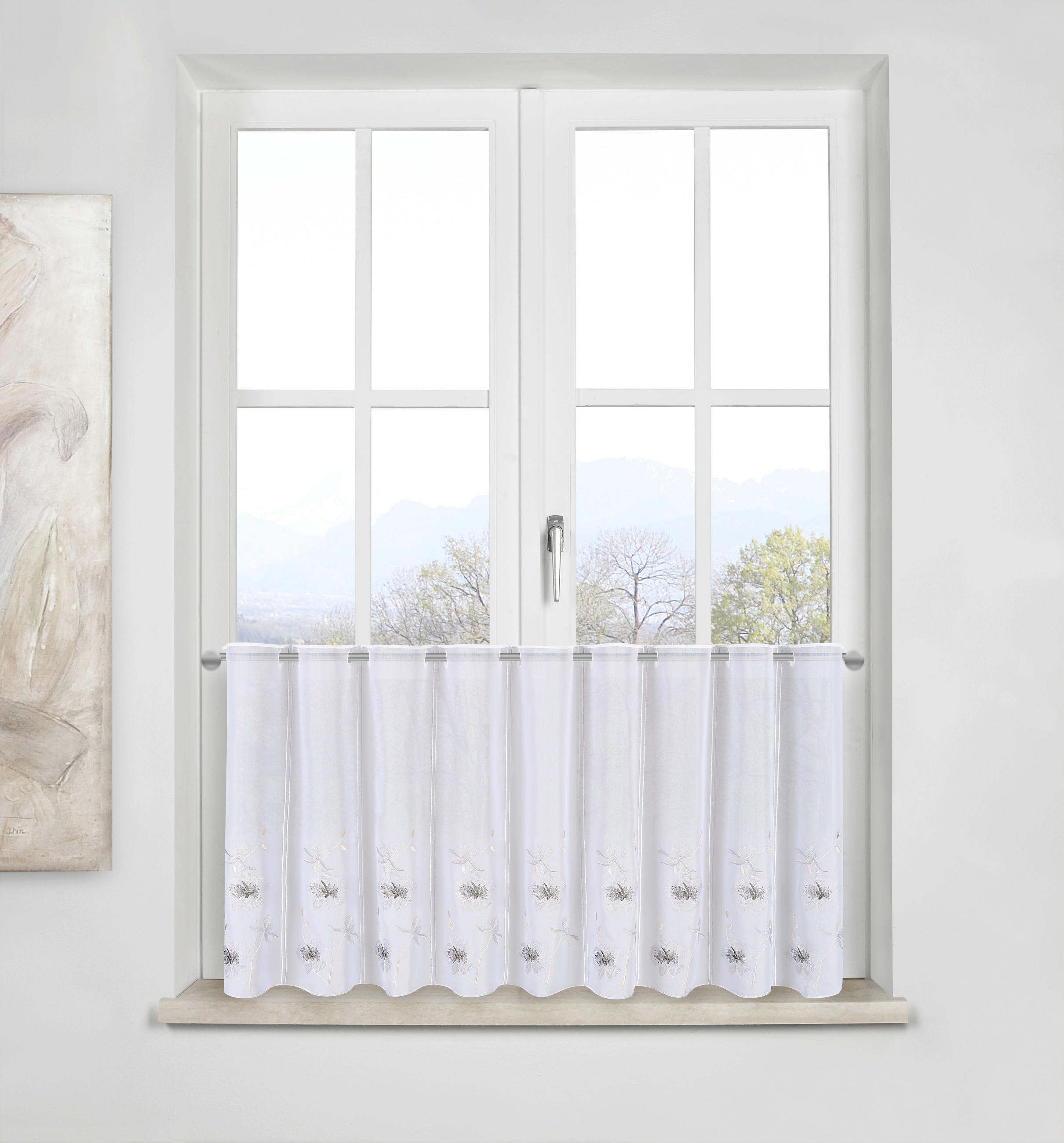 KURZGARDINE    145/60 cm  - Beige/Grau, Natur, Textil (145/60cm) - Esposa