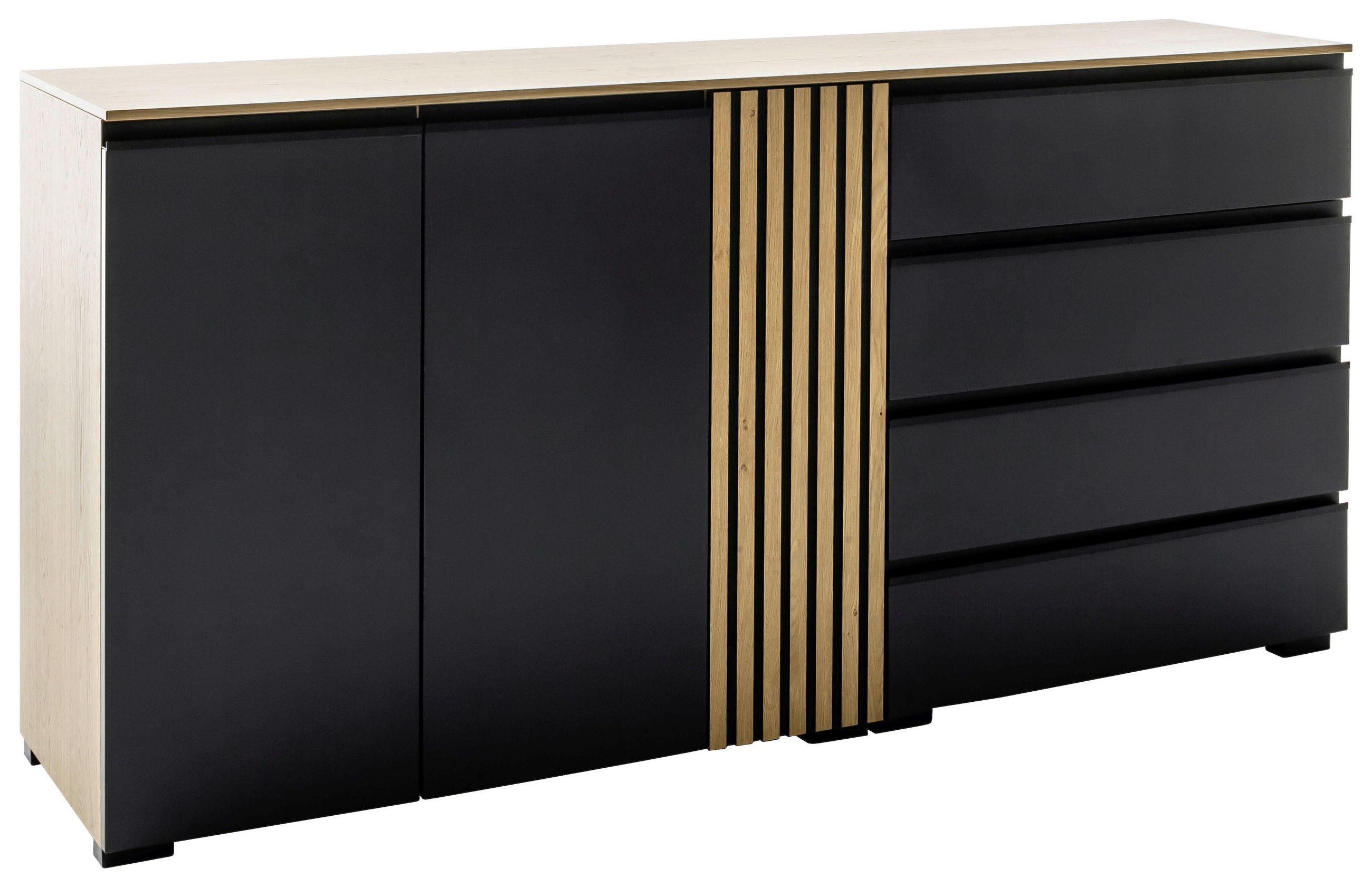 SIDEBOARD  in 187/92/45 cm  - Wildeiche/Anthrazit, Design, Holz/Holzwerkstoff (187/92/45cm) - Moderano