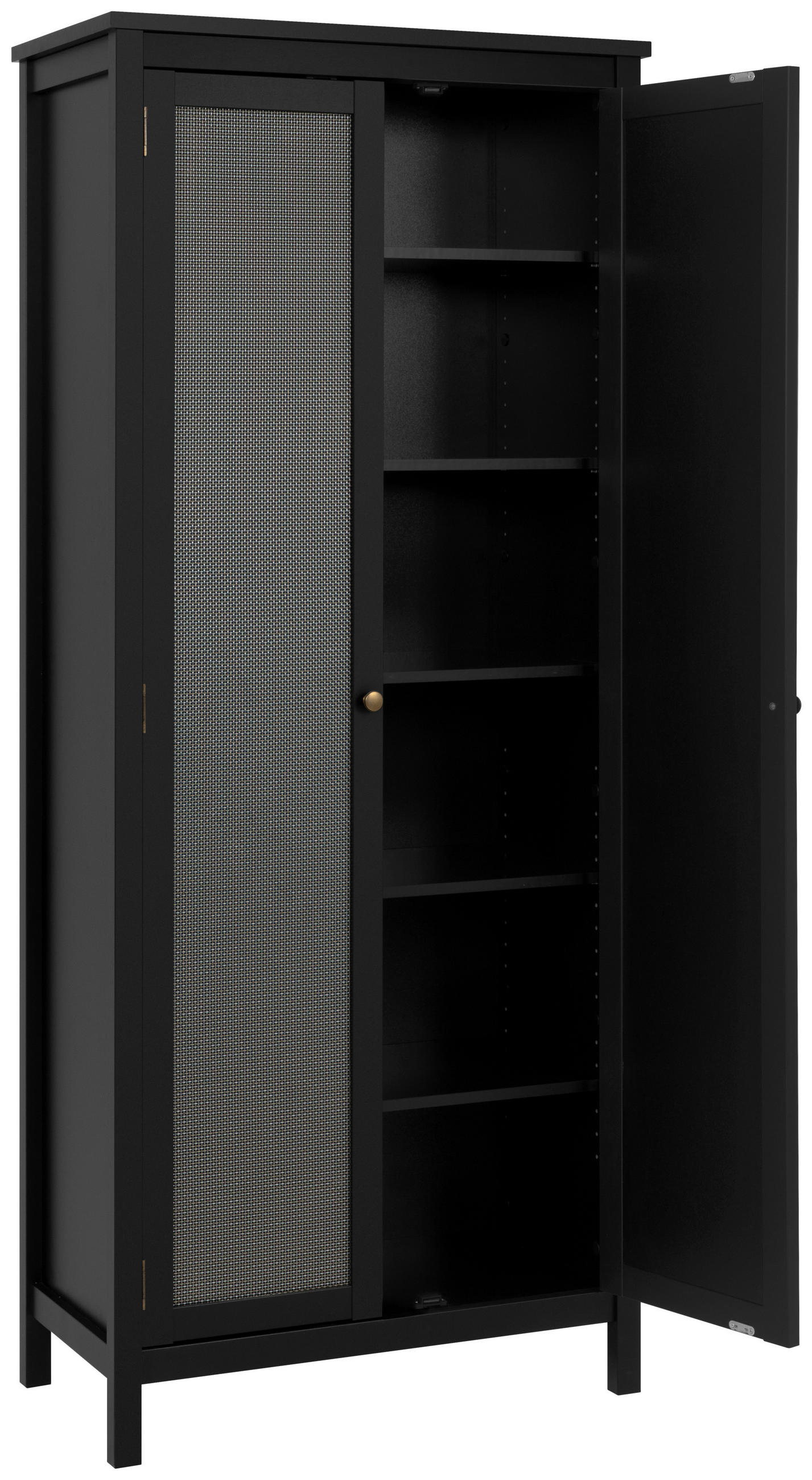 MEHRZWECKSCHRANK 80/187/40 cm  in Schwarz  - Messingfarben/Schwarz, Trend, Holzwerkstoff/Metall (80/187/40cm) - MID.YOU